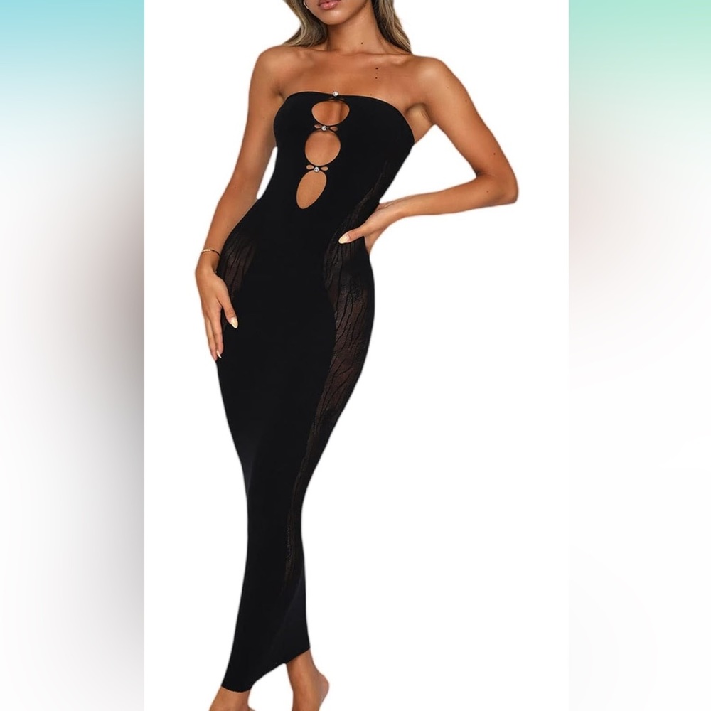 Black Cut Out Maxi Dress